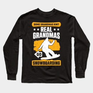 Snowboarding Grandma Snowboarder Old Woman Gift Long Sleeve T-Shirt